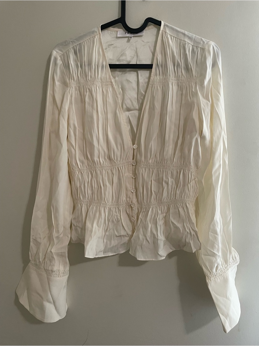 Frame Denim Silk Ruffle Blouse